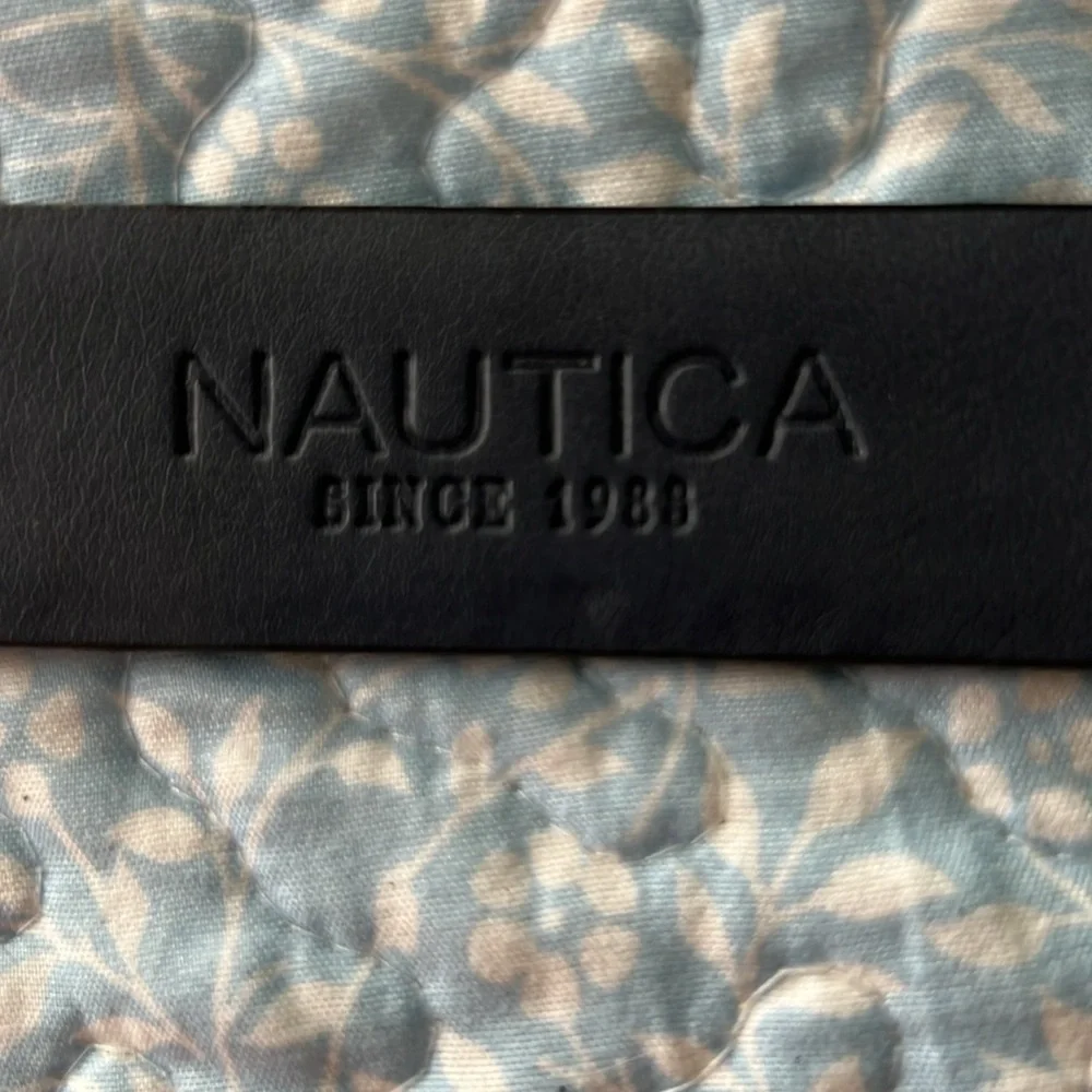 Nautica Black Vegan Leather Belt Large 38-40
